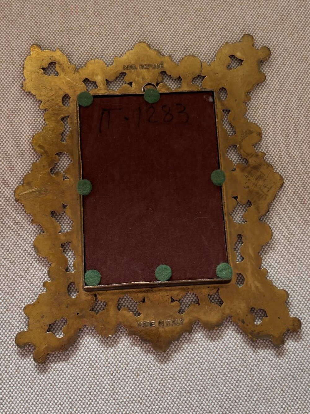 Vintage Brass Ornate Mirror Made in Italy - Picture 2 of 5